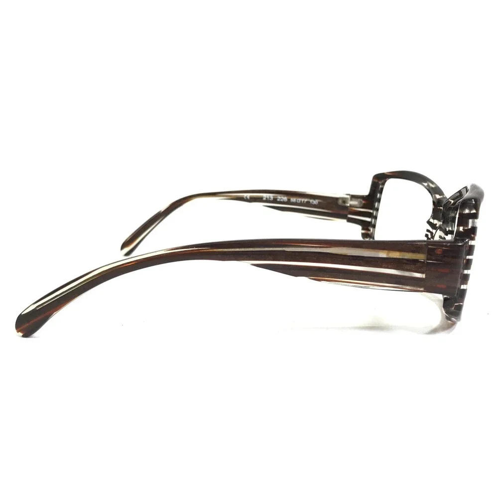 Beausoleil Eyeglasses Frames 213 226 Brown Clear Striped Horn Cat Eye 58-17-130
